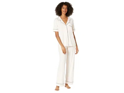 Eberjey Gisele Tenceltm Modal Short Sleeve Pant Pj Set Women's Pajama Sets Sorbet/black: Xs, Modal/spandex In White