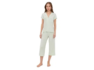 Eberjey Gisele - The Cropped Pajama Set In Green