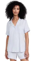 Eberjey Gisele The Relaxed Shorts Pj Set In Ice Blue/ivory