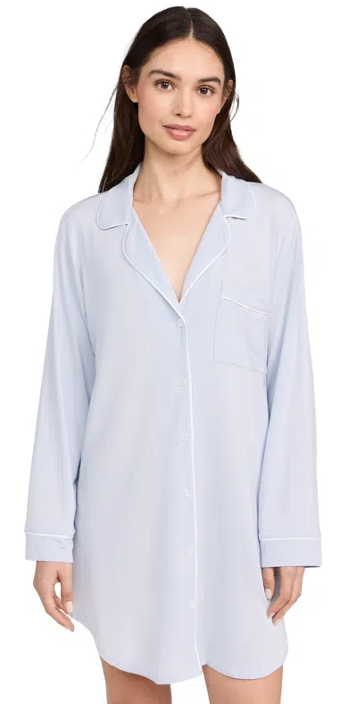 Eberjey Gisele Sleepshirt Ice Blue/ivory