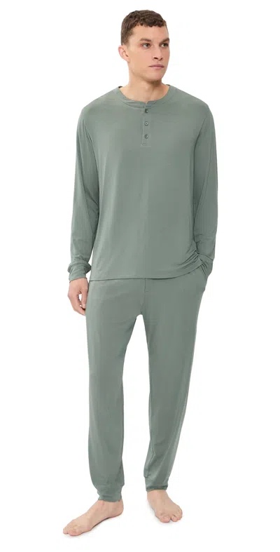 Eberjey Henry Long Pajamas Set Desert Sage In Purple