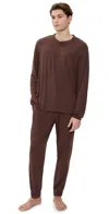 Eberjey Henry Long Pj Set Chocolate In Animal Print