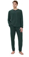 Eberjey Henry Long Pj Set Pine In Green