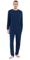 Eberjey Henry Long Sleeve Pants Pj Set Navy In Navy