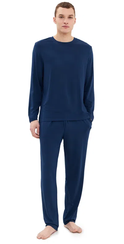 Eberjey Henry Long Sleeve Pants Pj Set Navy
