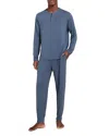 Eberjey Henry 2-piece Henley Pajama Set In Blue