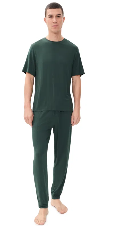 Eberjey Henry Pajama Set Pine In Green