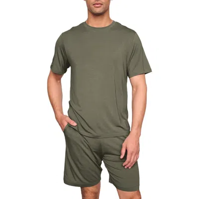 Eberjey Henry Pajama T-shirt & Shorts Set In Green