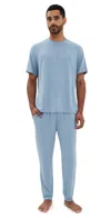 Eberjey Henry Pants Pj Set Faded Denim In Faded Denim