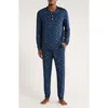 Eberjey Henry Print Jersey Long Pajamas In Blue
