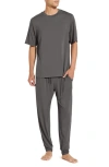 Eberjey Henry Long Pajama Set In Storm Gray