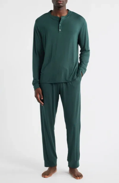 Eberjey Henry Stretch Tencel® Modal Long Pajamas In Green