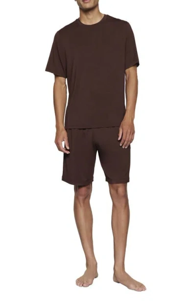 Eberjey Henry Stretch Tencel® Modal Short Pajamas In Chocolate