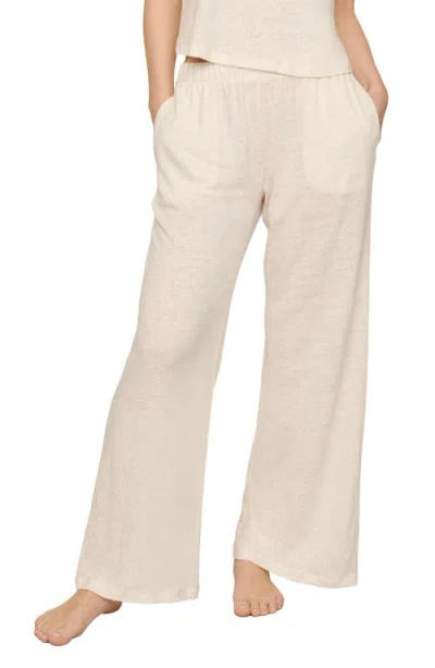 Eberjey High Waist Organic Linen Lounge Pants In White