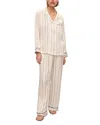 Eberjey Inez Printed Washable Silk Long Pajama Set