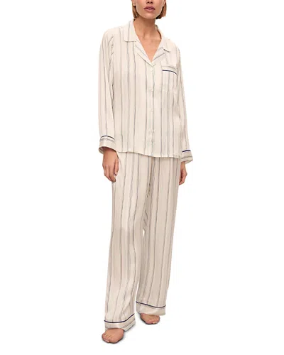 Eberjey Inez Printed Washable Silk Long Pajama Set
