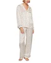 Eberjey Inez Printed Washable Silk Long Pajama Set In Neutral