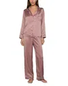 Eberjey Inez Printed Washable Silk Long Pajama Set In Pink