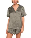 Eberjey Inez Printed Washable Silk Short Pajama Set In Green