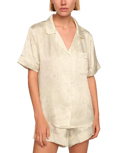 Eberjey Inez Printed Washable Silk Short Pajama Set In Neutral