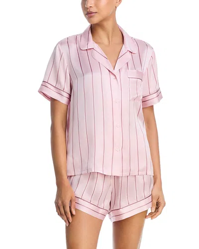 Eberjey Inez Printed Washable Silk Short Pajama Set - Exclusive In Pink