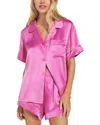 Eberjey Inez Silk Pajama Set In Italian Rose