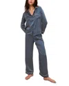 Eberjey Inez Silk Pajama Set In Petite Batik Indigo Blue