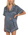 Eberjey Inez Silk Pajama Set In Petite Batik Indigo Blue