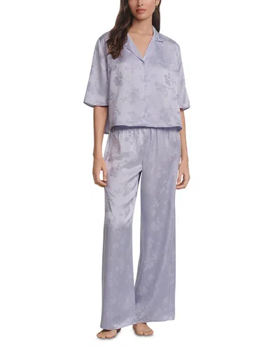 Eberjey Inez Washable Silk Jacquard Pajama Set In Gray