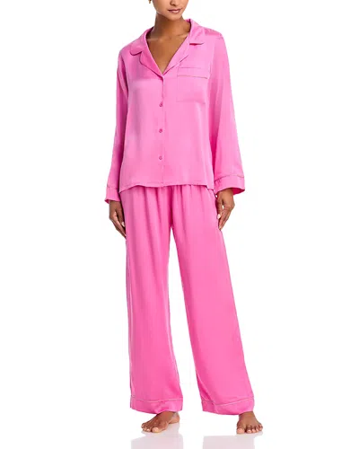 Eberjey Inez Washable Silk Long Pajama Set In Pink