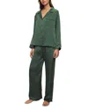 Eberjey Inez Washable Silk Long Pajama Set In Spruce Navy