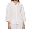 Eberjey Juniors Linen Blend Relaxed Sleeve Top In Ivory In Neutral