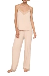 Eberjey Kari Lace Trim Long Pajamas In Neutral