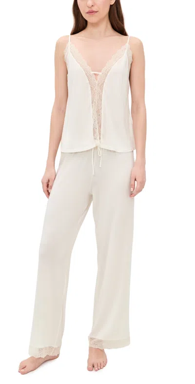 Eberjey Lara Cami Pants Pajama Set Ivory In White