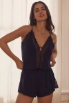 Eberjey Lara Lace Romper In Black