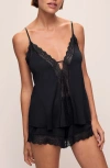 Eberjey Lara Shorts Pajamas In Black