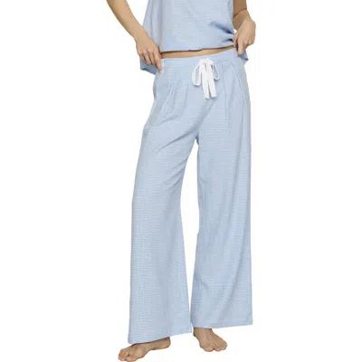 Eberjey Linen Blend Drawstring Lounge Pants In Blue