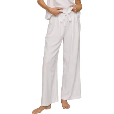 Eberjey Linen Blend Drawstring Lounge Pants In White