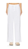 Eberjey Linen Blend Relaxed Pant In White