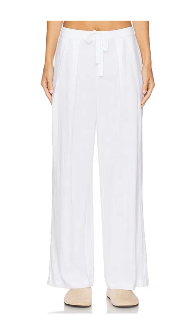 Eberjey Linen Blend Relaxed Pant In White