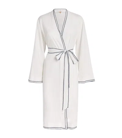 Eberjey Linen-blend Robe In White