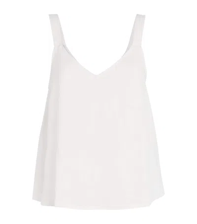 Eberjey Linen-blend V-neck Cami Top In White