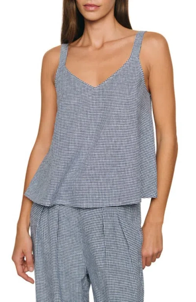 Eberjey Linen Blend V-neck Camisole In Blue