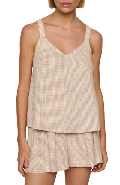 Eberjey Linen Blend V-neck Camisole In Brown