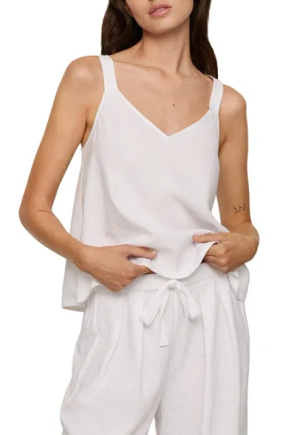 Eberjey Linen Blend V-neck Camisole In White