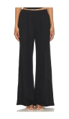 Eberjey Womens Black High-rise Linen Trousers In Black