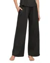 Eberjey High Waist Organic Linen Lounge Pants In Black