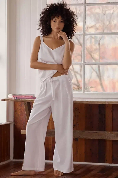 Eberjey Linen-blend V-neck Cami In White