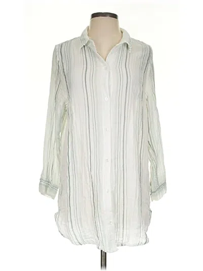 Pre-owned Eberjey Long Sleeve Blouse In Ivory
