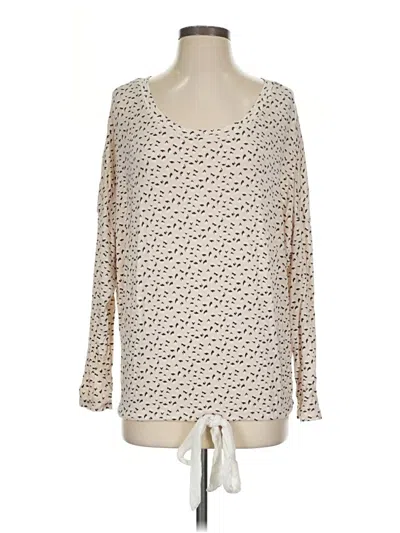 Pre-owned Eberjey Long Sleeve Blouse In Ivory